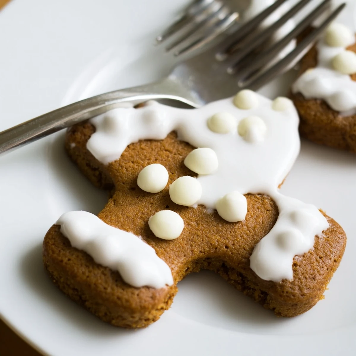 Hand cutting soft gingerbread dough into gingerbread men shapes on a floured countertop, ready for the oven.