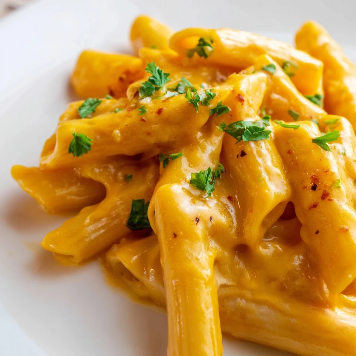 Steaming Creamy Pasta with Cheese twirling on a fork, featuring a velvety cheddar and Parmesan sauce perfect for weeknight meals.