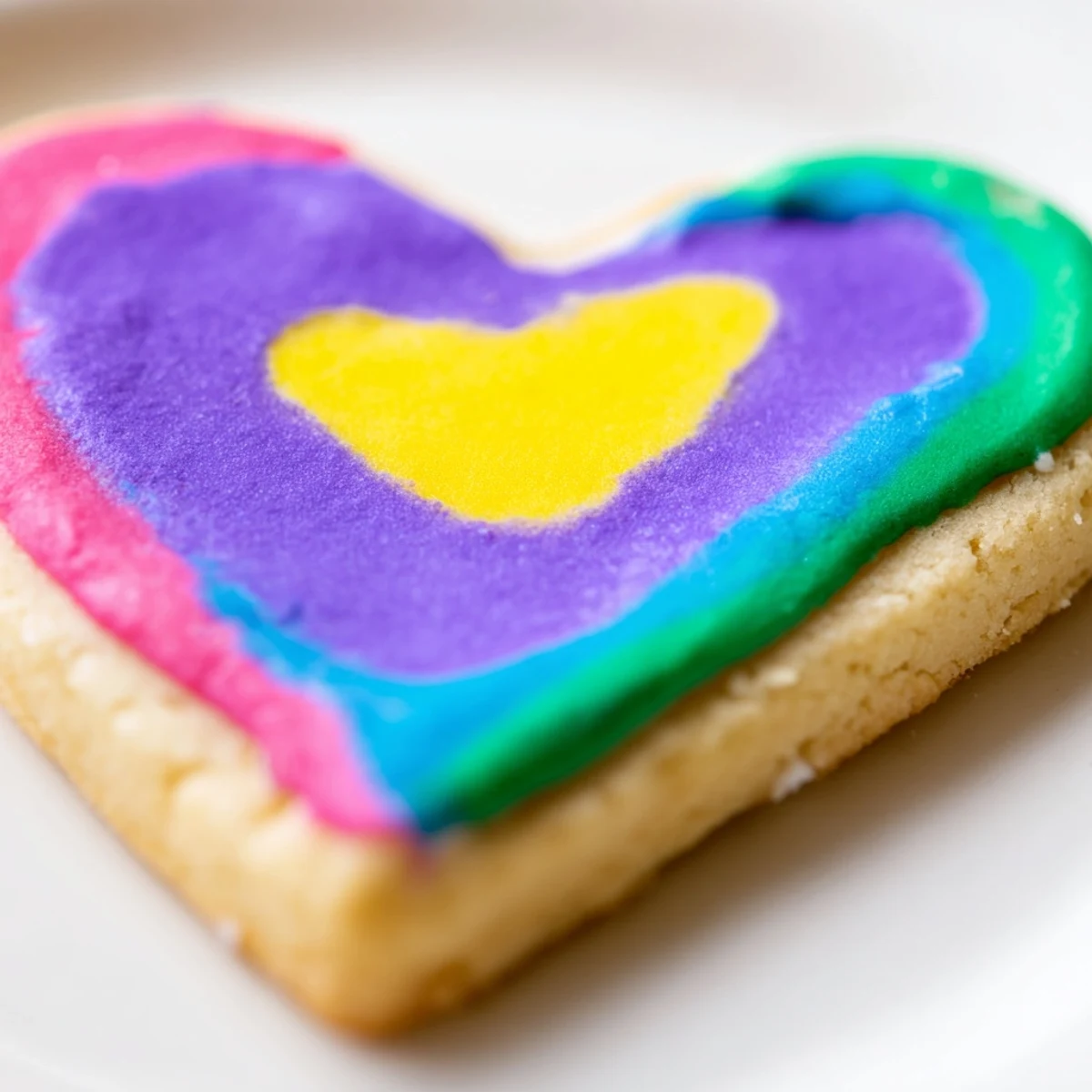 Freshly baked Heart Shaped Sugar Cookies with Icing arranged on a wire rack, displaying vibrant red and pink icing swirls.  