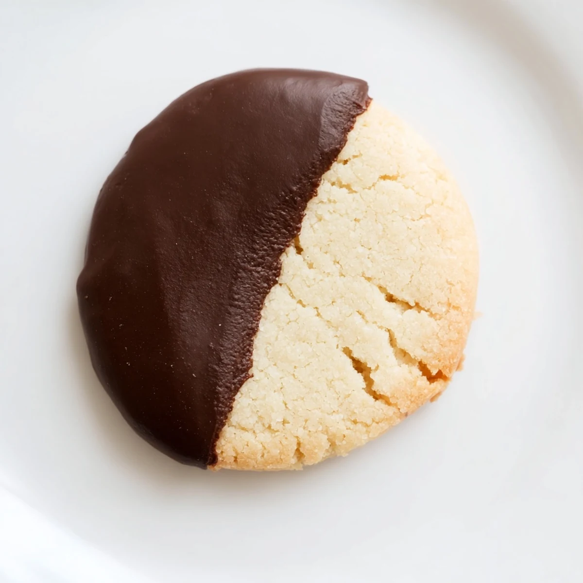 A stack of golden-brown Chocolate Dipped Shortbread Cookies shows flaky texture and a glossy dark chocolate dip, ready for tea time.