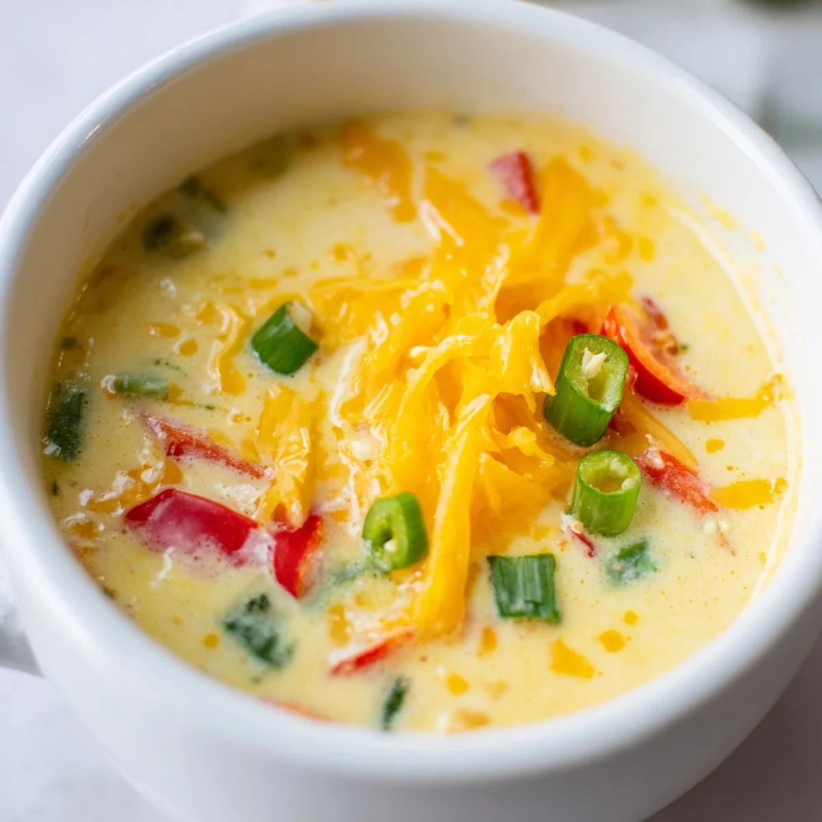 Creamy Spicy Jalapeño Popper Soup With Grilled Cheese Dippers served in a rustic mug for dipping.