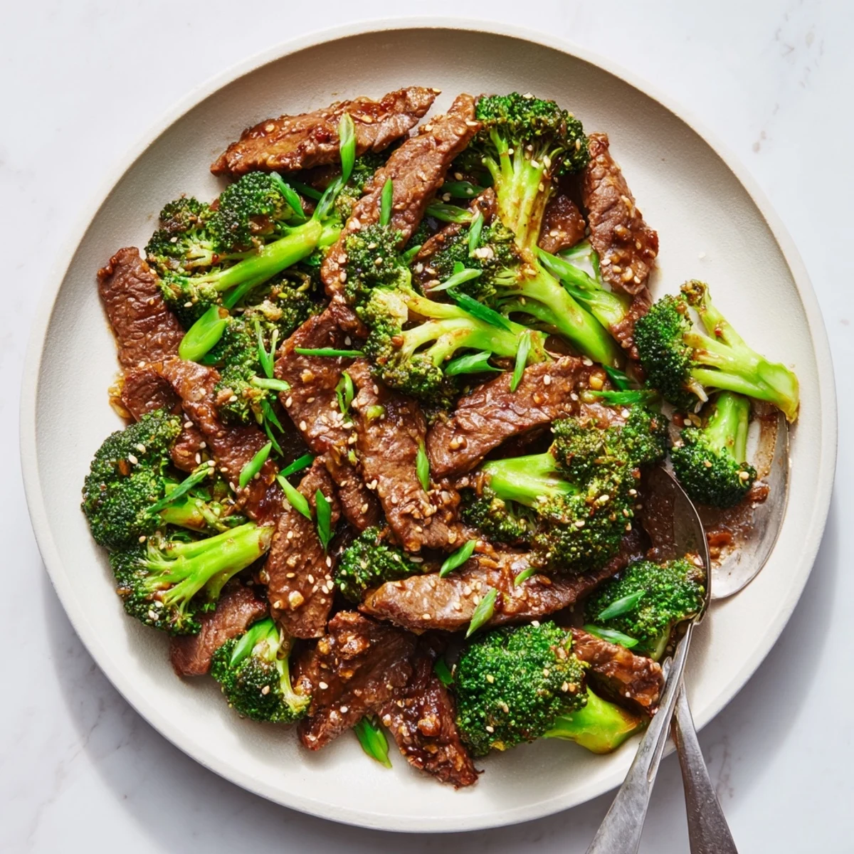 Bright green broccoli florets and tender beef slices are stir-fried in Better Than Takeout Beef With Broccoli.