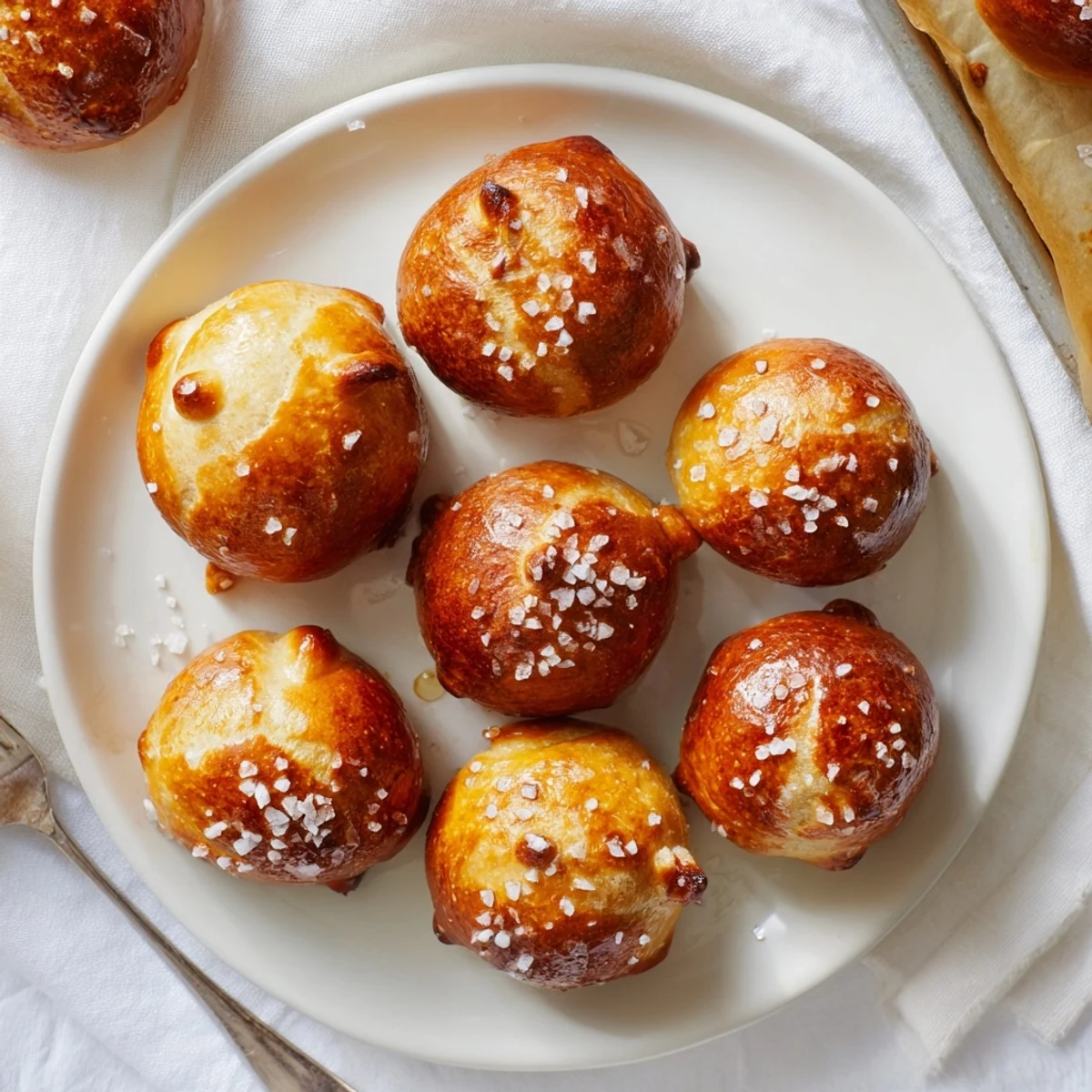 Golden brown cheeseburger pretzel bombs stuffed with seasoned ground beef and melted cheddar cheese