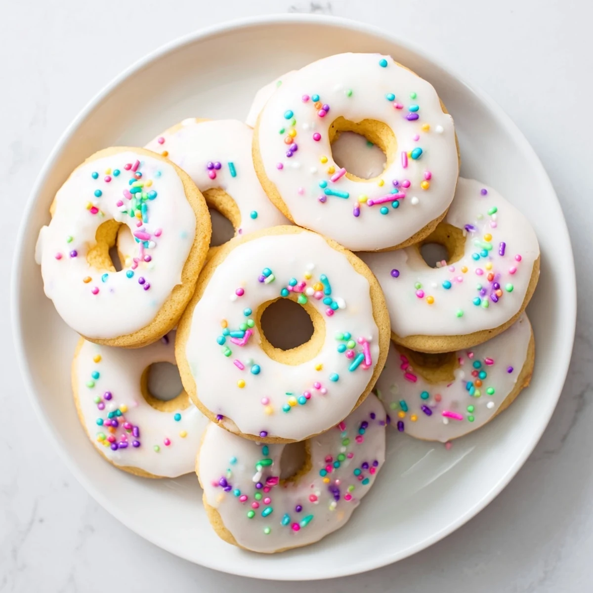 Ring-shaped Italian Easter cookies with sweet vanilla glaze and bright sprinkles ready for spring celebrations