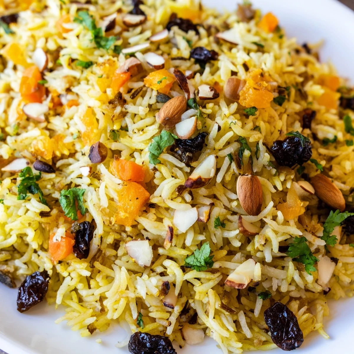 Fragrant Afghan rice steamed with warming spices and garnished with fresh herbs for an elegant centerpiece