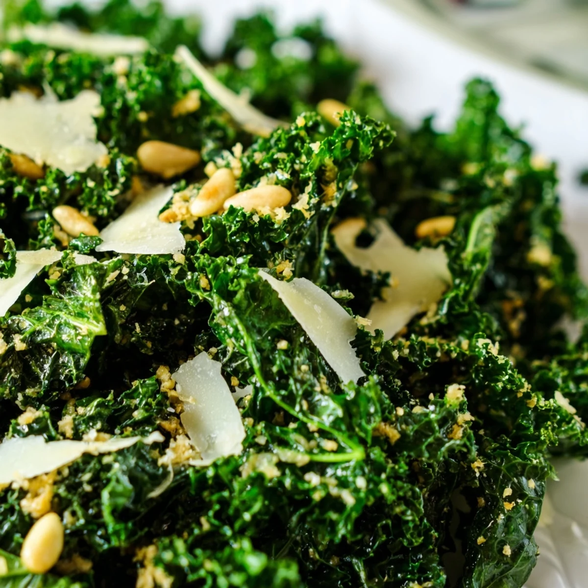 Garlic Lemon Parmesan Kale Salad