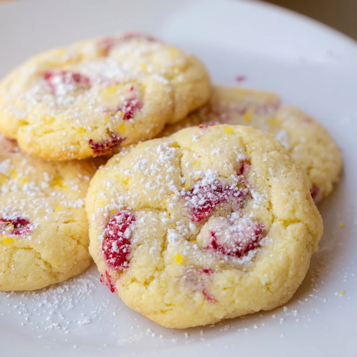 Chewy Lemon Raspberry Cookies bursting with fresh berries and bright citrus zest