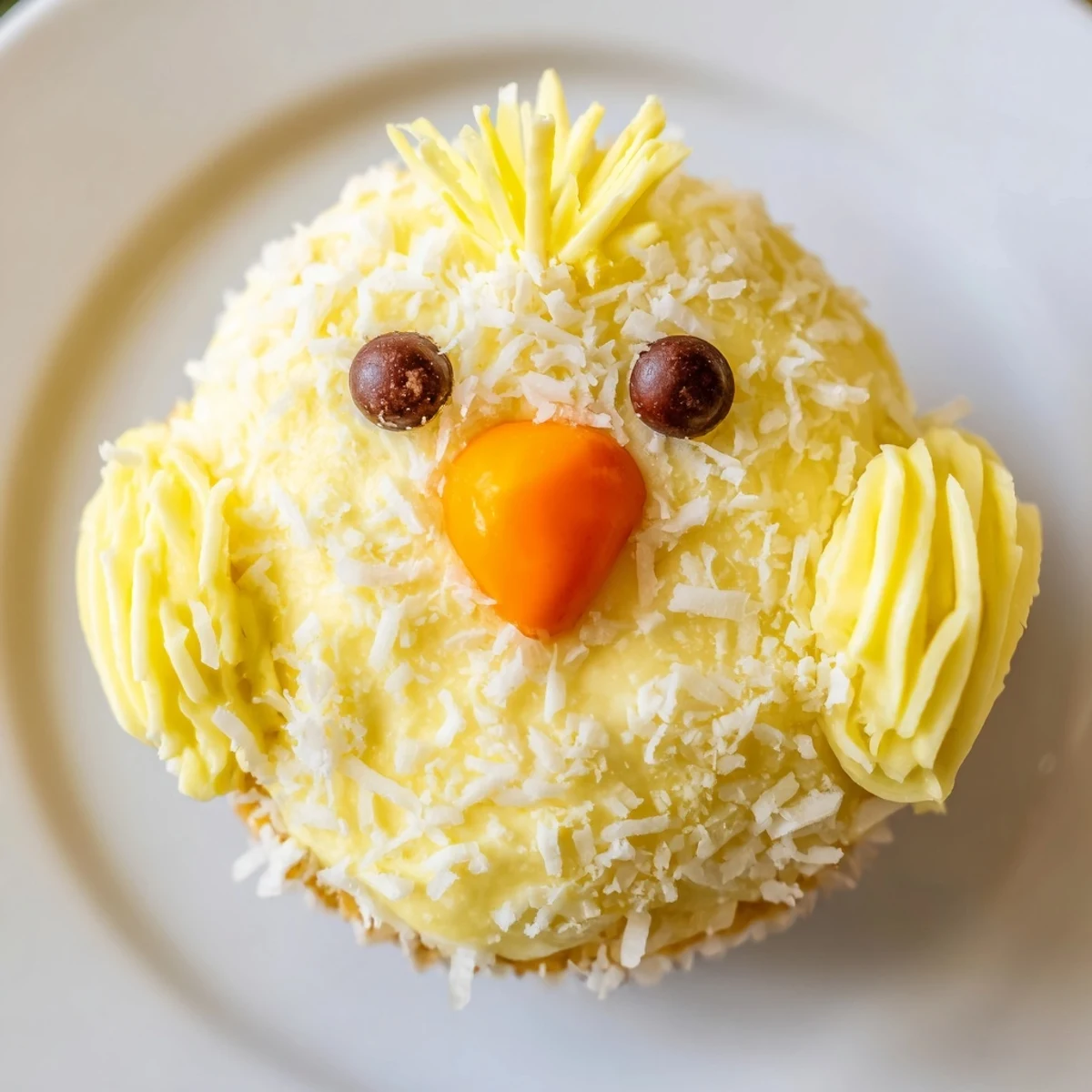 Adorable Easter Chick Cupcakes with bright yellow frosting and sweet candy faces arranged on a serving platter
