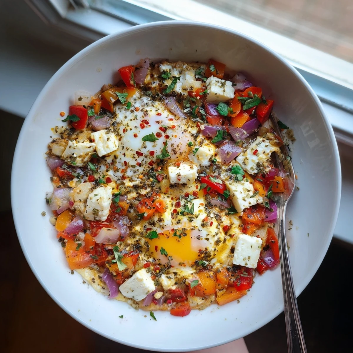 Baked Feta Eggs Mediterranean Breakfast