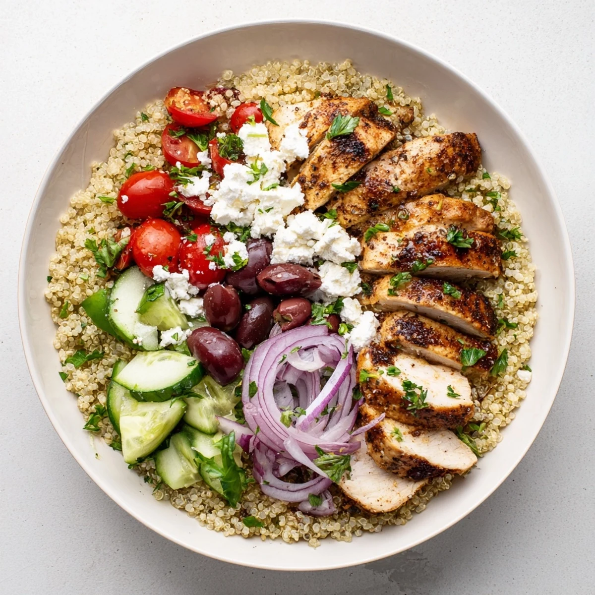 Mediterranean Chicken Quinoa Bowl