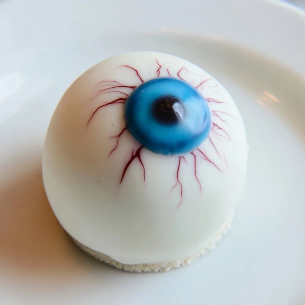 Halloween Cake Eyeballs with red veining and colorful irises on a spooky party platter