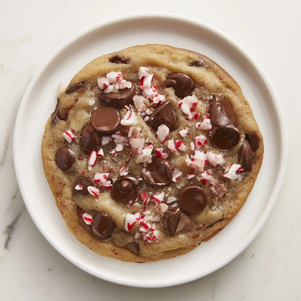 Warm Peppermint Chocolate Chip Cookies with melting chocolate and mint aroma