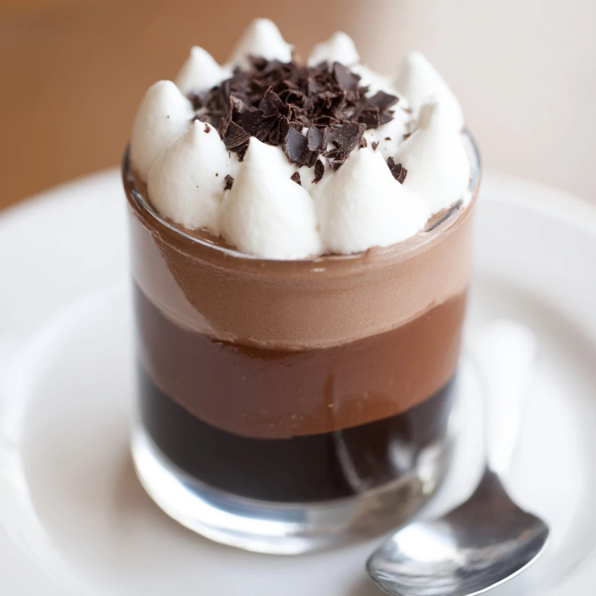 Spoon-ready Triple Chocolate Mousse Cups offering velvety chocolate aroma and textures