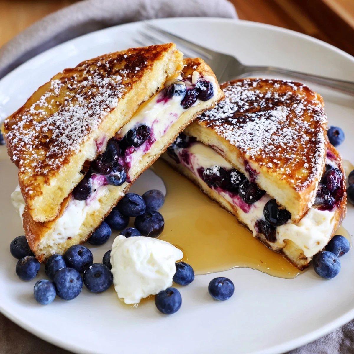 Blueberry Cheesecake Stuffed Toast