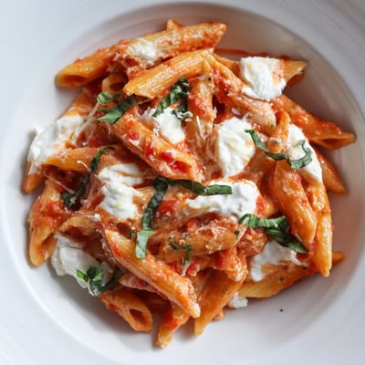 Tomato Garlic Ricotta Penne
