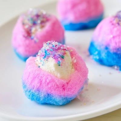 Mini Cotton Candy Cheesecake Puffs
