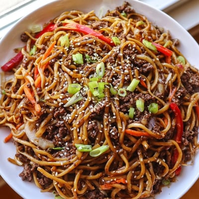 Asian Ground Beef Noodles