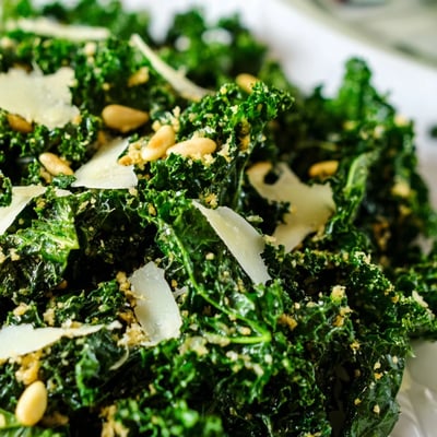 Garlic Lemon Parmesan Kale Salad